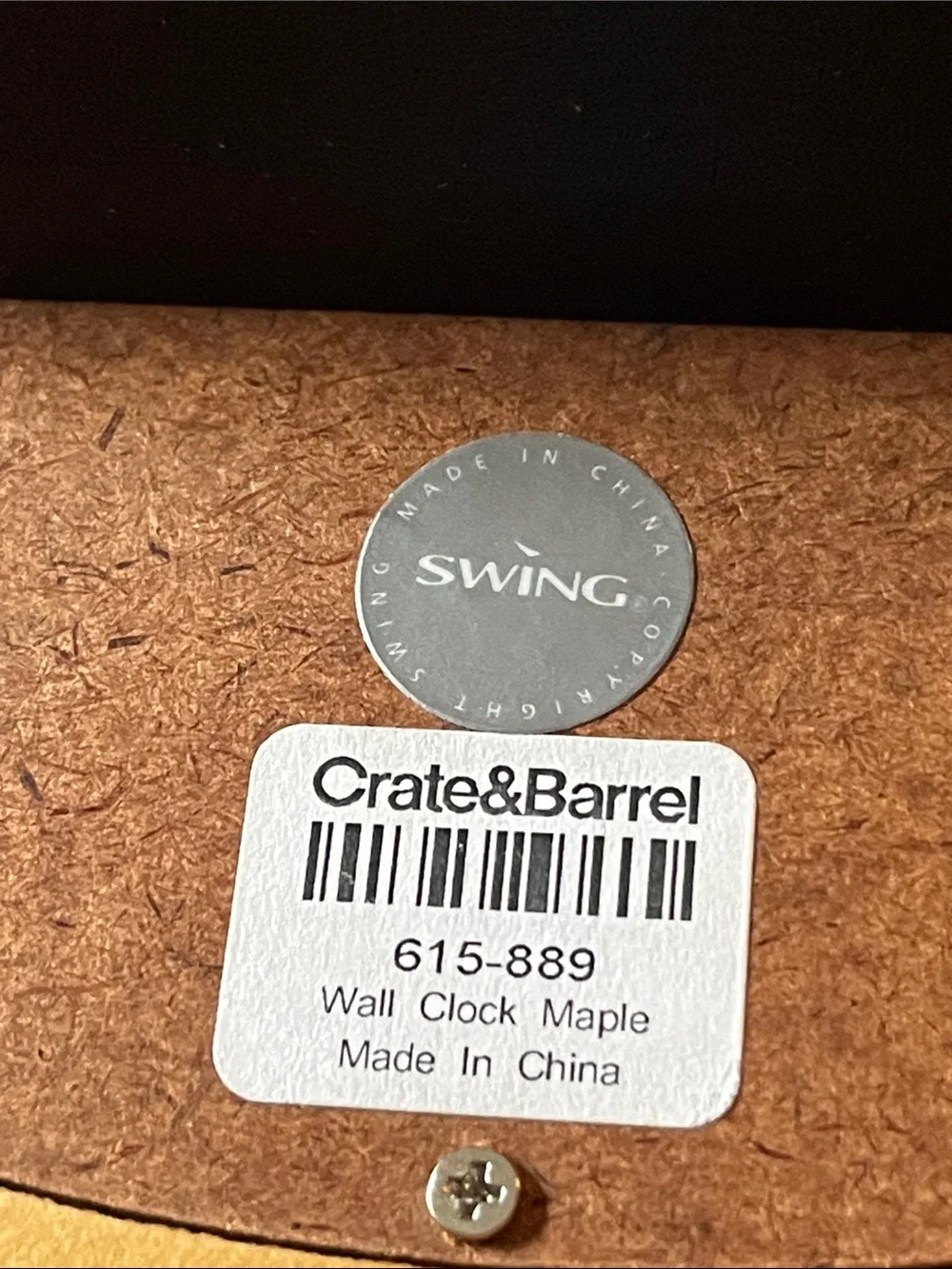 Wooden Round Wall Clock in Light Maple - from Crate&Barrel , working condition